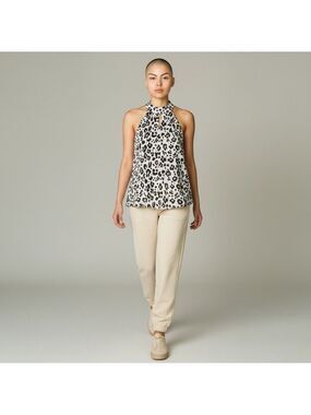 Blue Rain Leopard Print Sleeveless Top